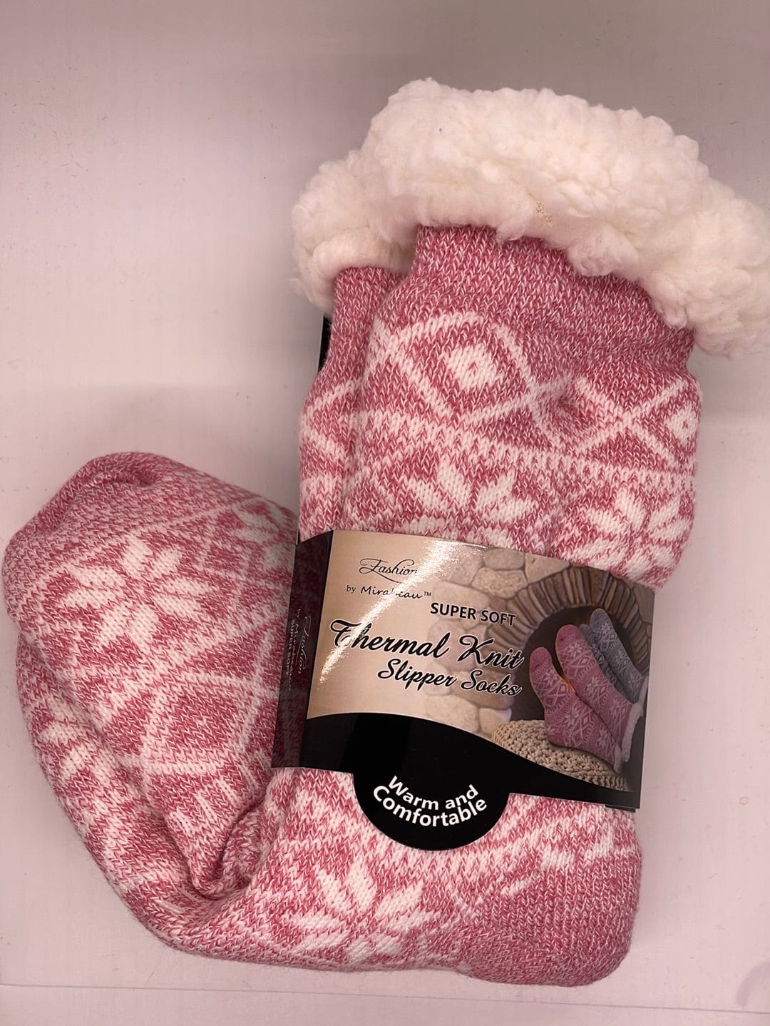 Fair Isle Snowflake Slipper Sock