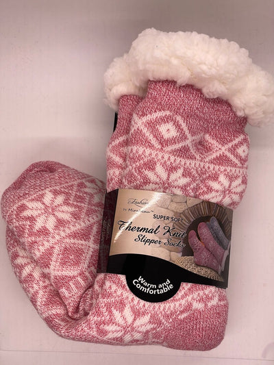 Fair Isle Snowflake Slipper Sock