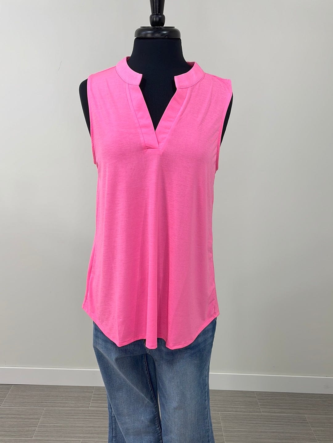 Neon Pink Solid Lizzy Tank