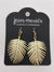 Gold Palm Dangle Earring, on card