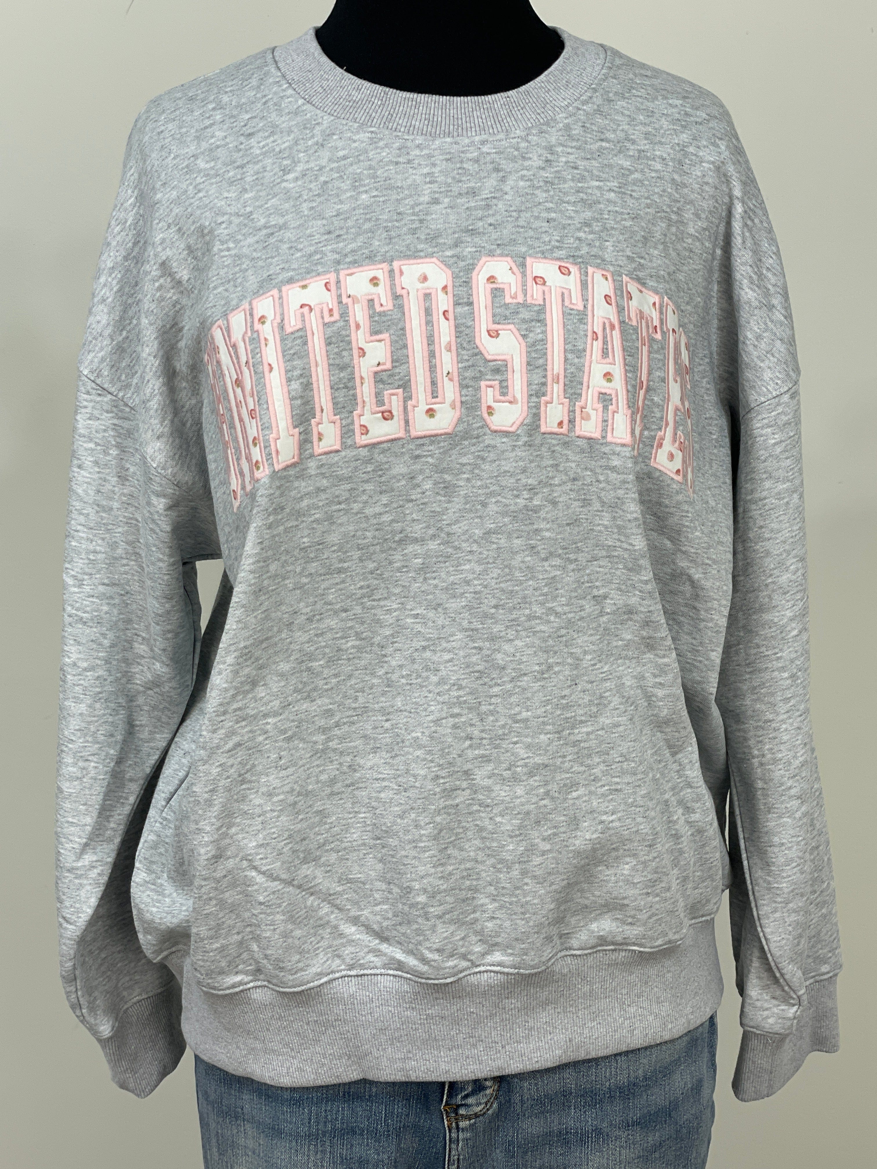Grey US Patch Detail Pullover