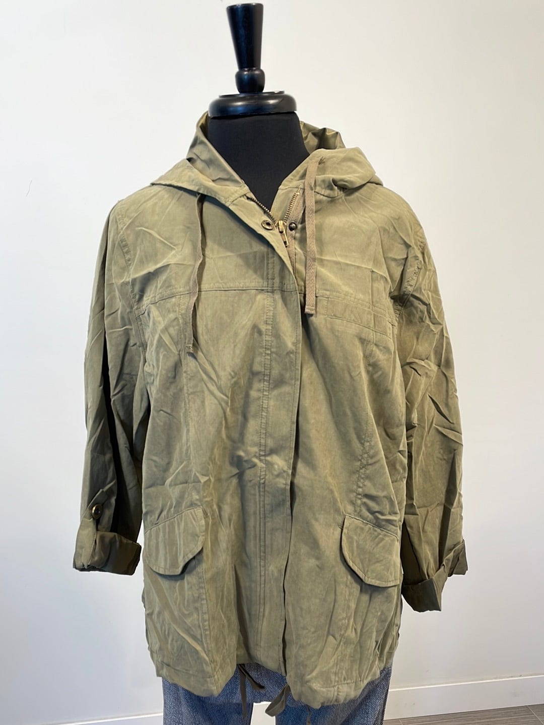 Olive Zip Up Hoodie