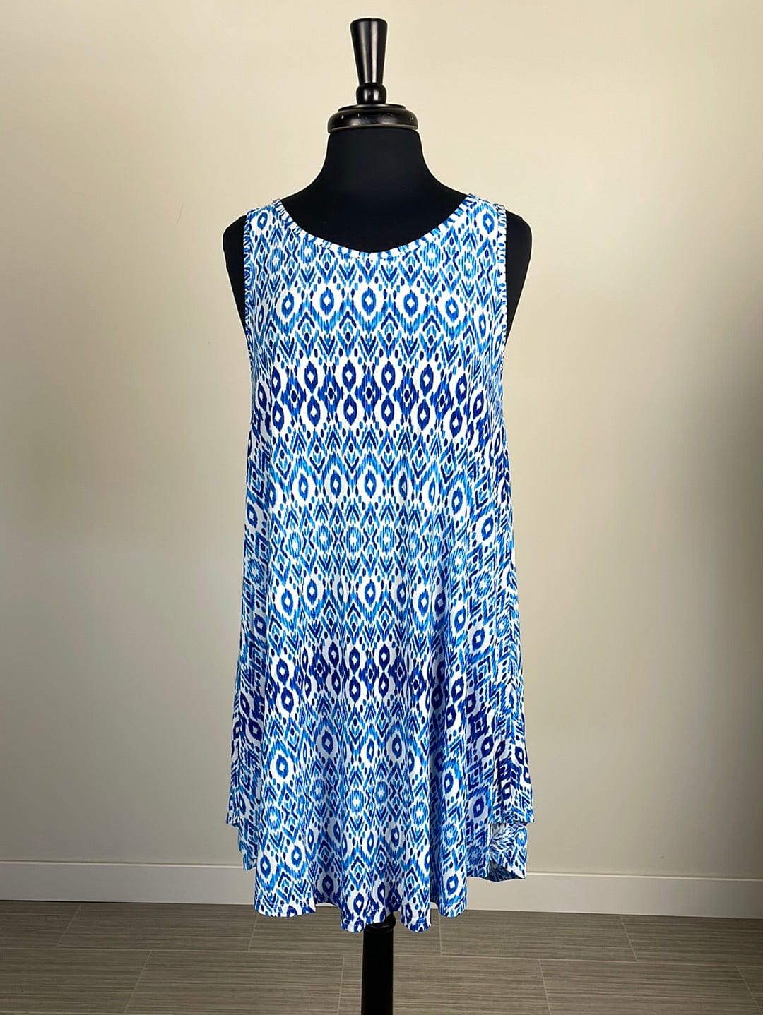 Blue Diamond Print Dress
