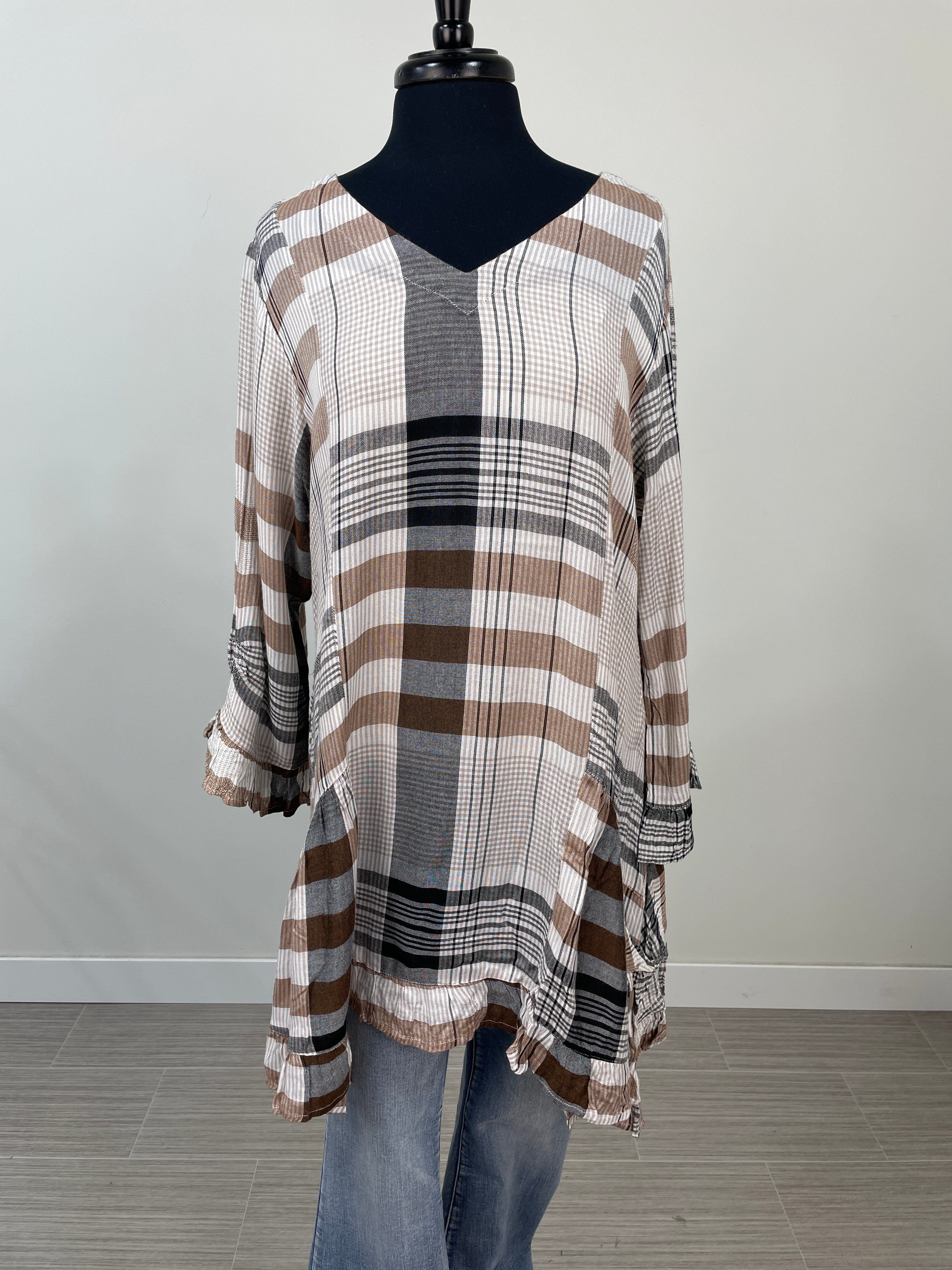 Brown Plaid Tunic