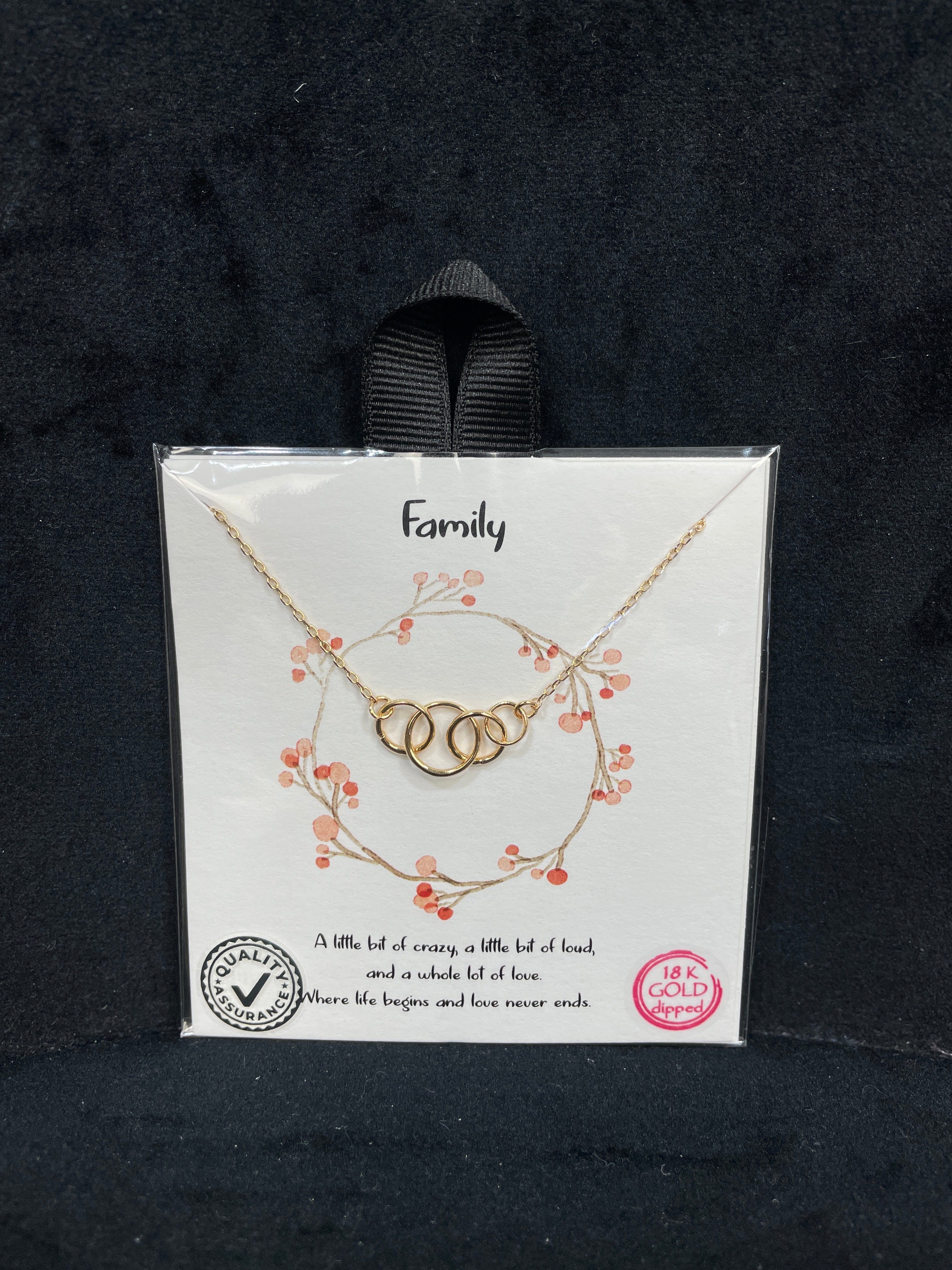 Family Interlocking Circle Necklace - Gold