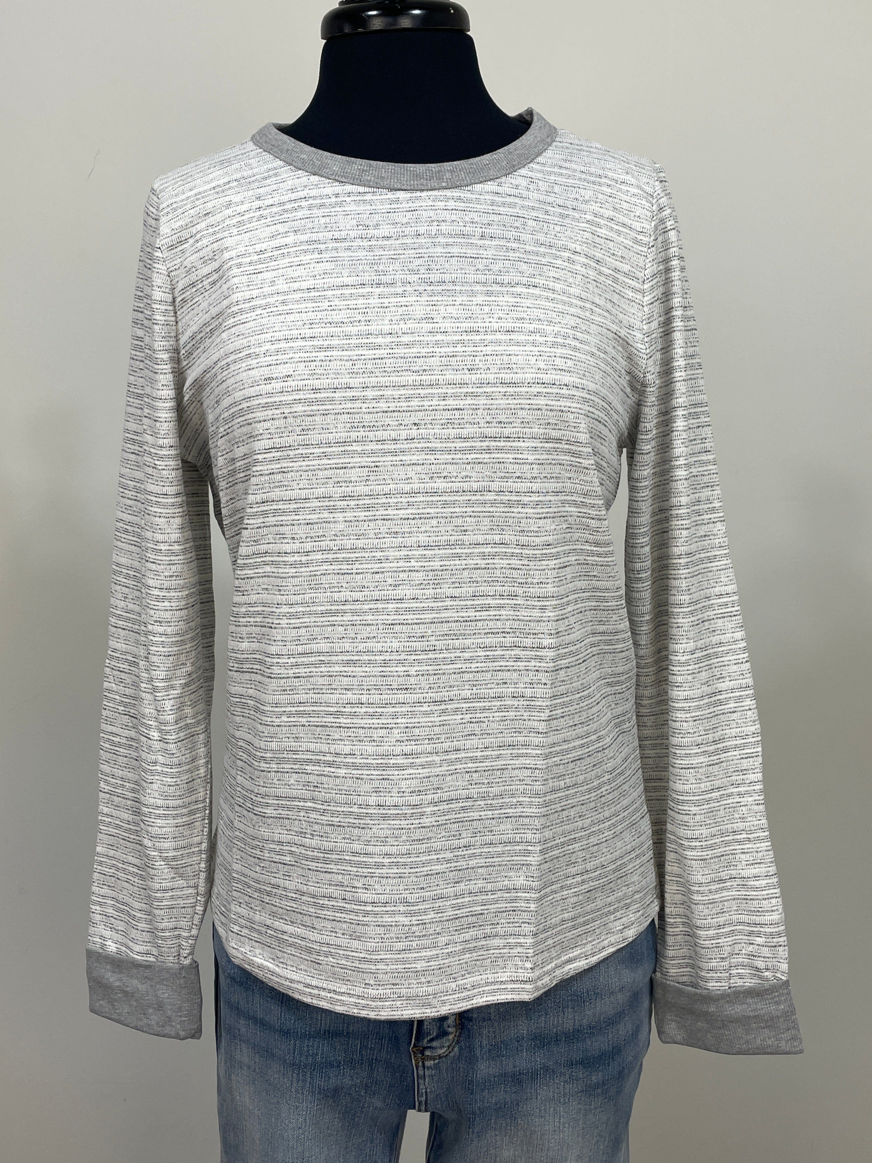 Heather Grey Space Dyed Pullover Top