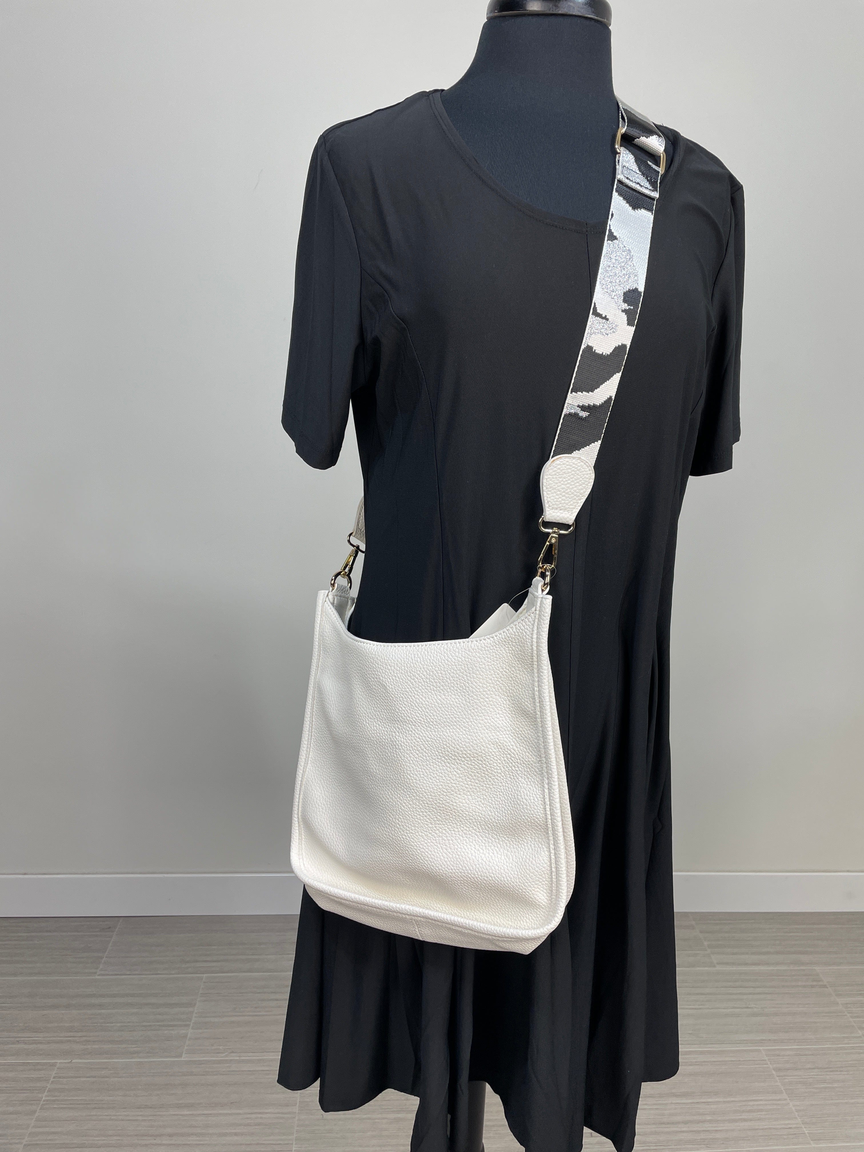 FINAL SALE-White Crossbody Messenger Bag