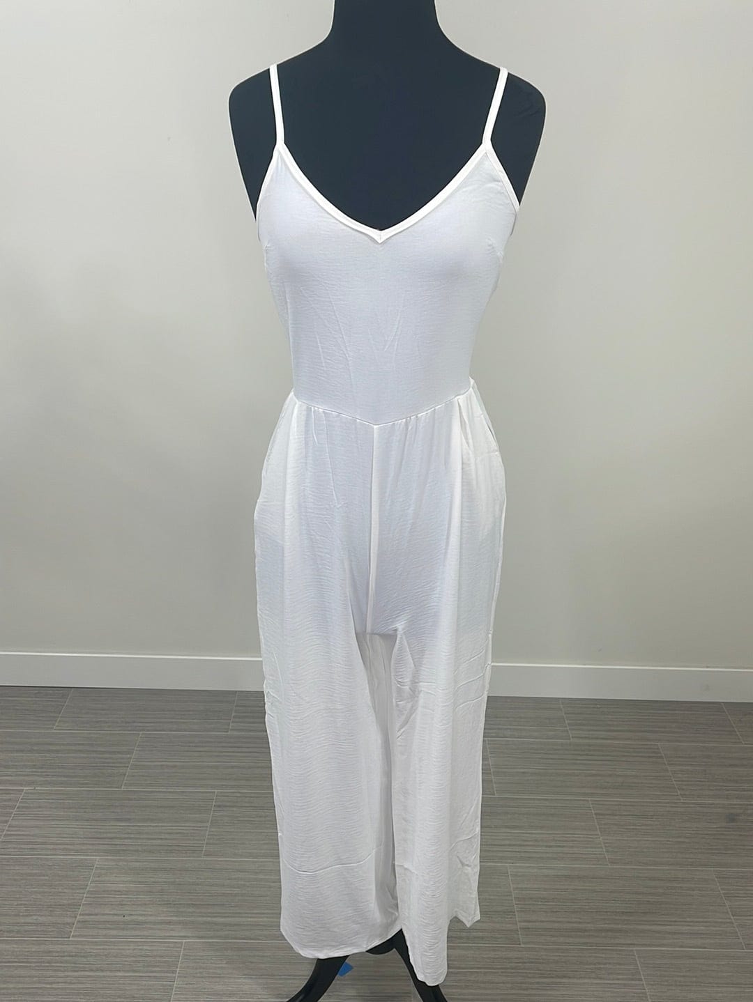 White Sleek Strappy Jumpsuit