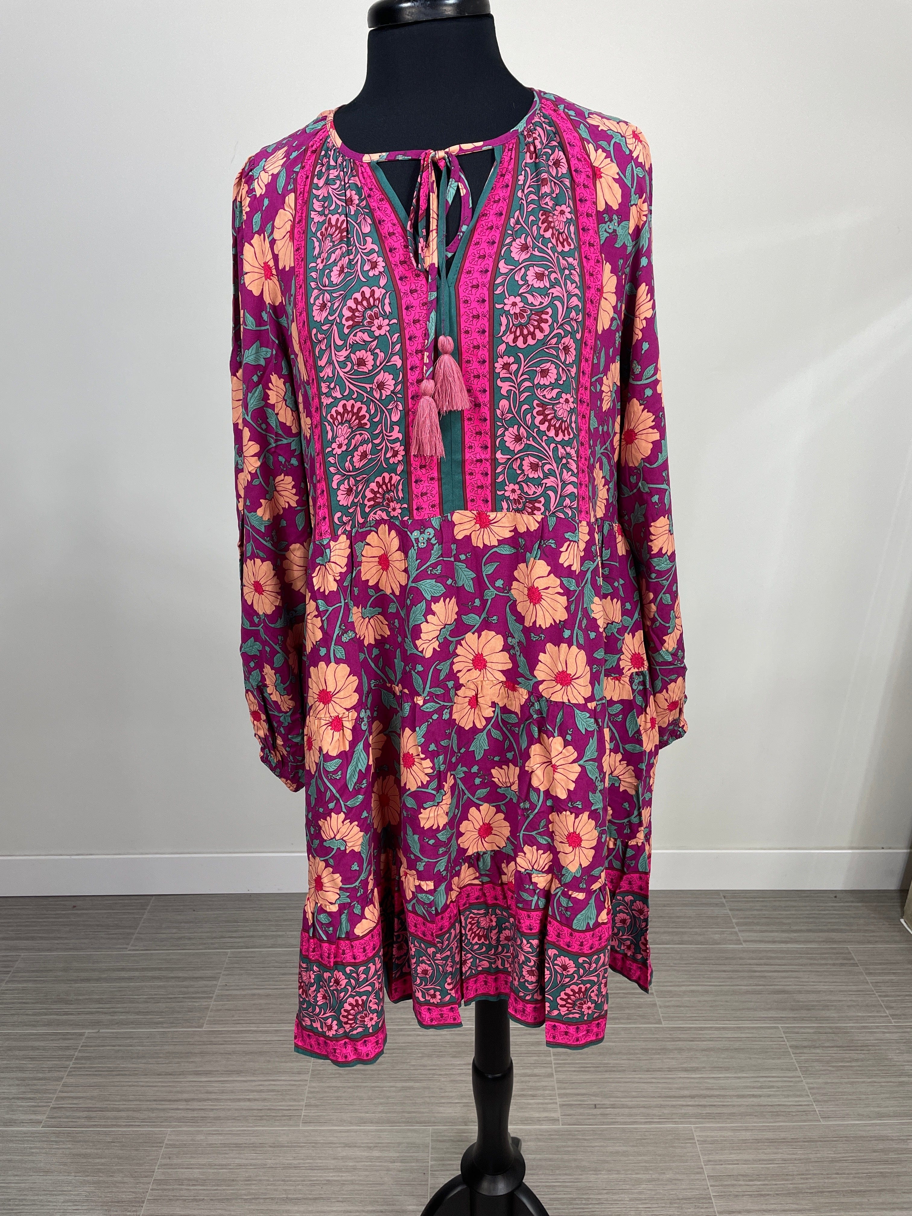 Magenta Floral Tunic Dress