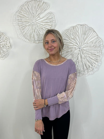 Lavender & Mocha Stitch Top