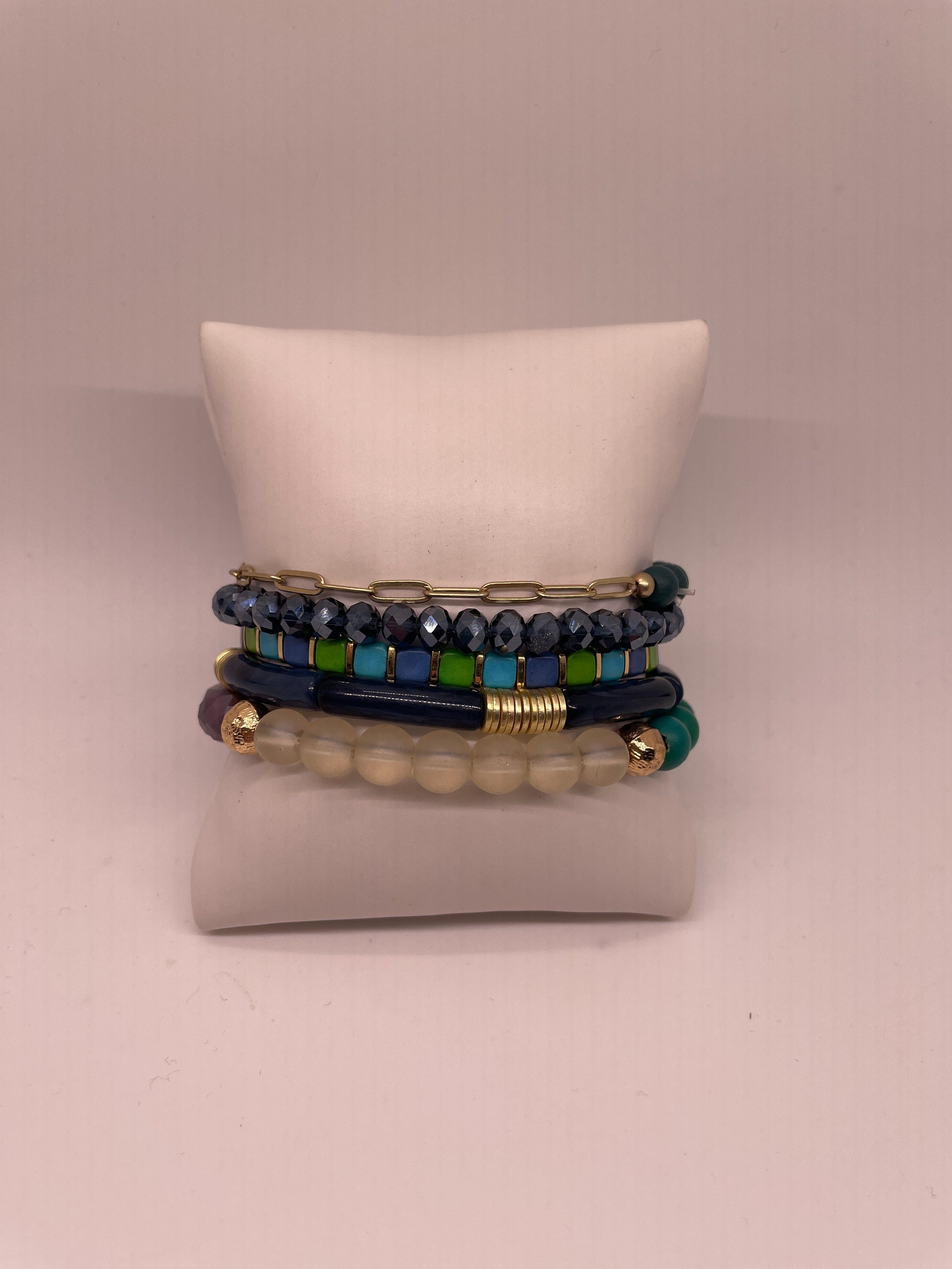 Tiled Teal Bracelet Set
