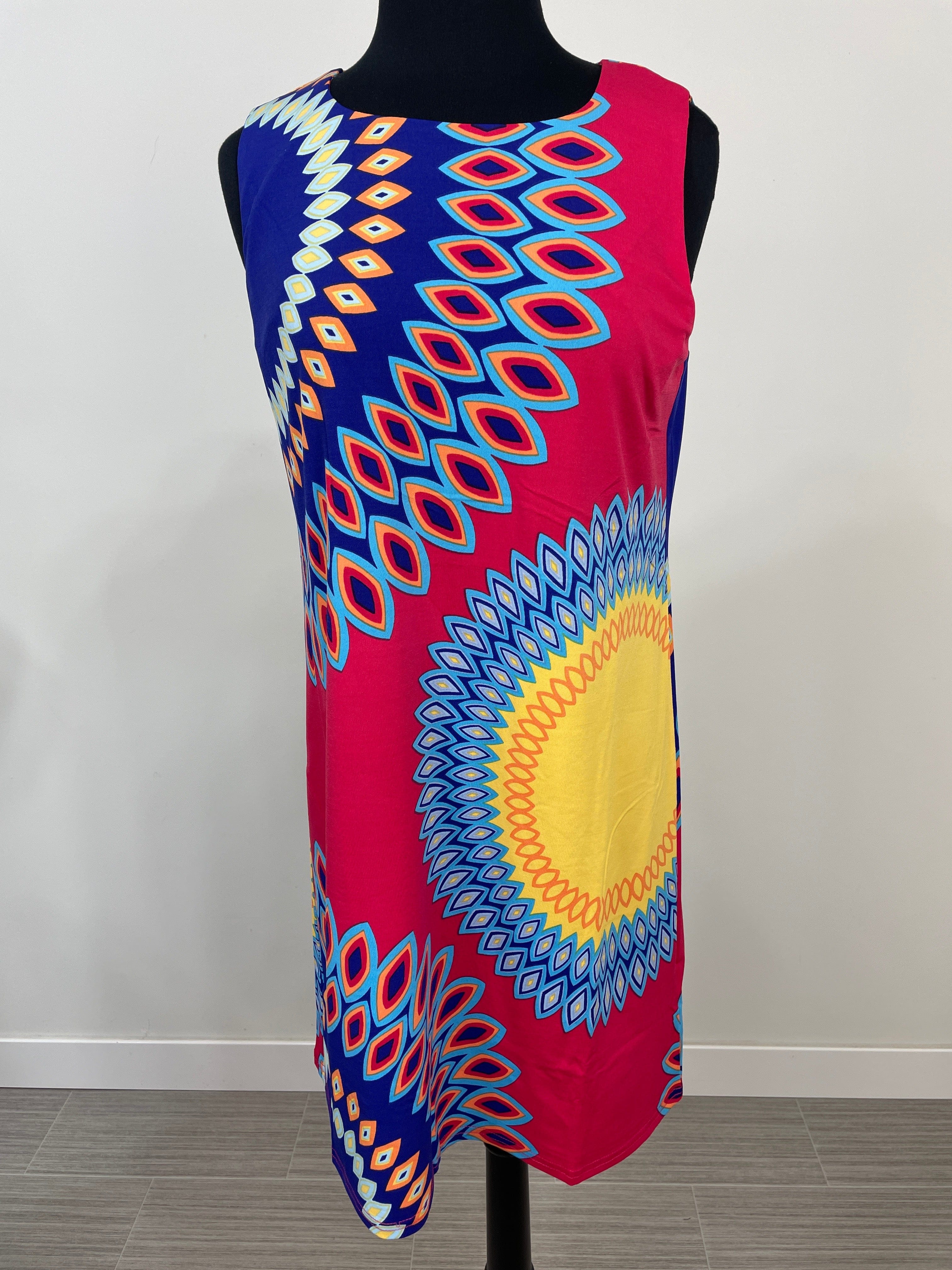 Hot Pink Madallion Mia Shift Dress