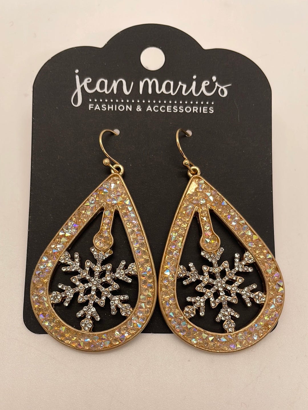Gold Snowflake Drop Earring