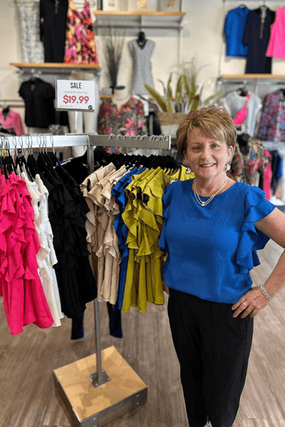 Royal Double Ruffle Sleeve Top