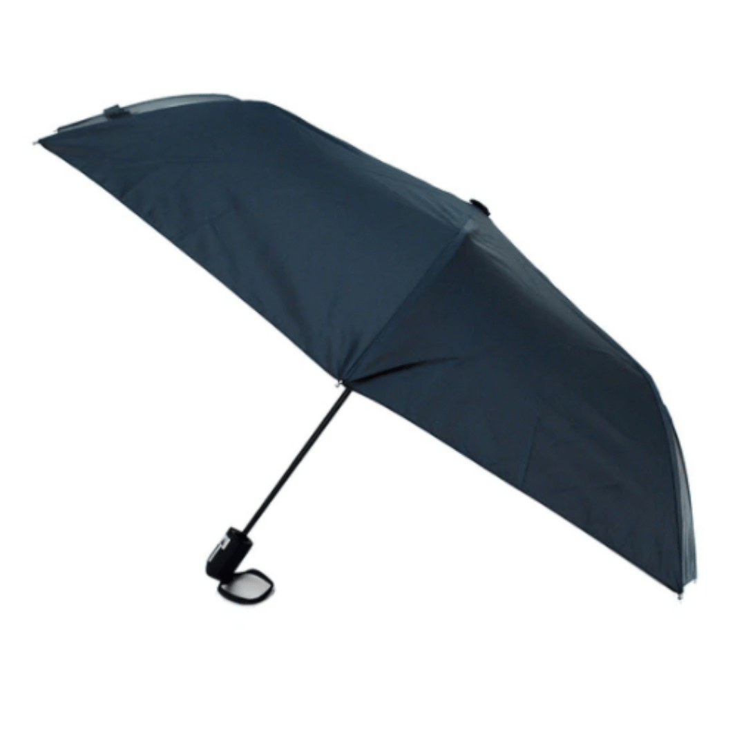 Black Solid Compact Folding Umbrella