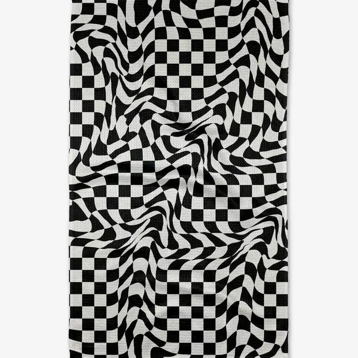 Geometry Funky Checkers Tea Towel