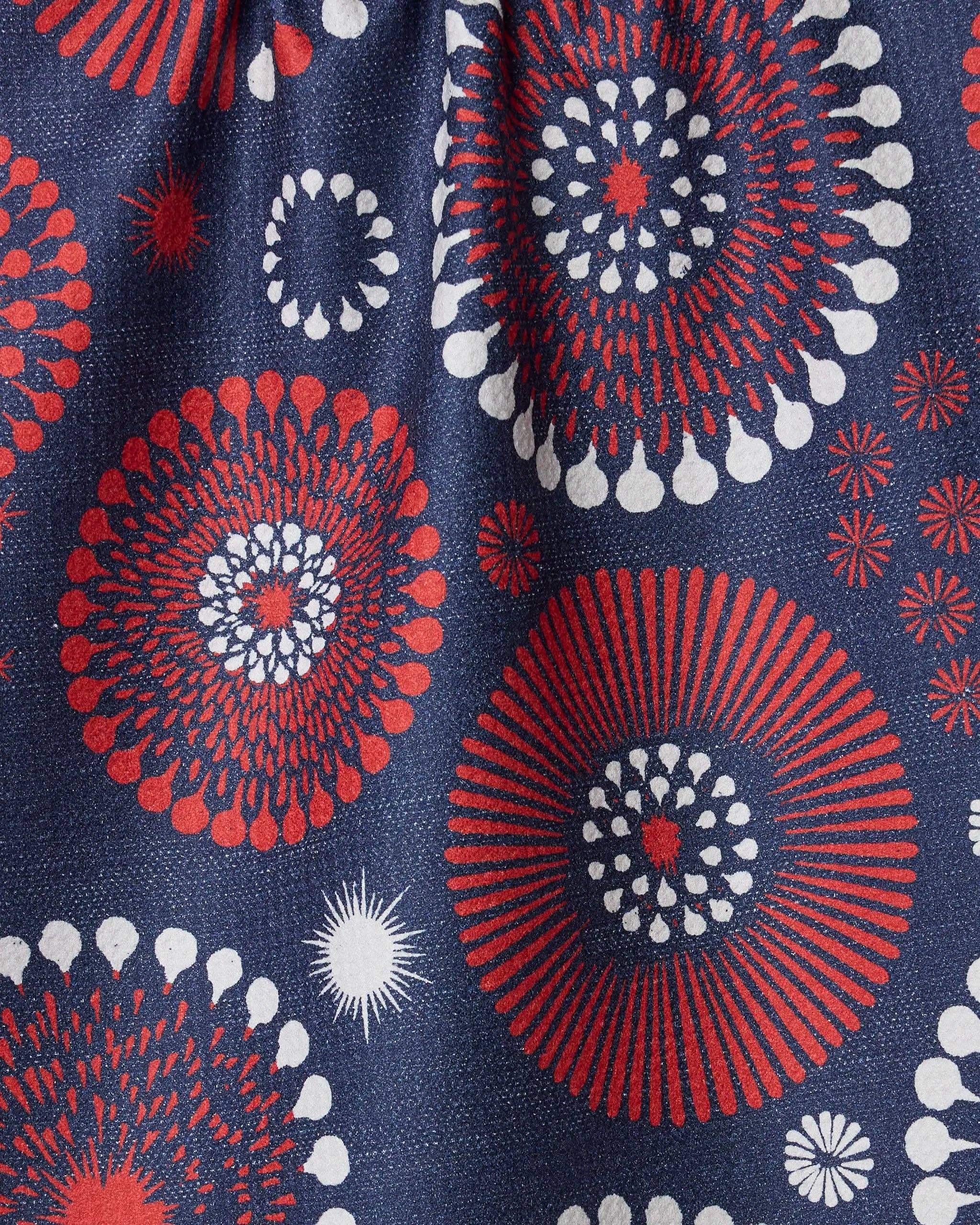 Geometry Freedom Sparks Tea Towel: Blue
