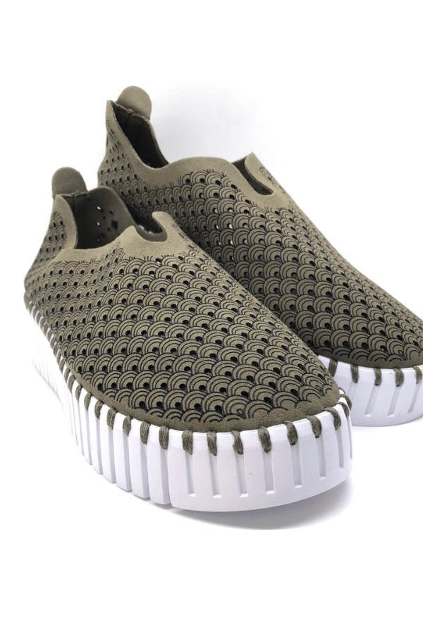 Deep Olive Platform Slip On Ilse Jacobson