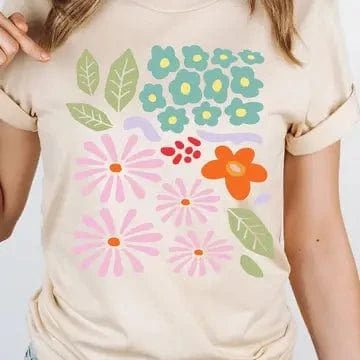 Abstract Floral Graphic Tee