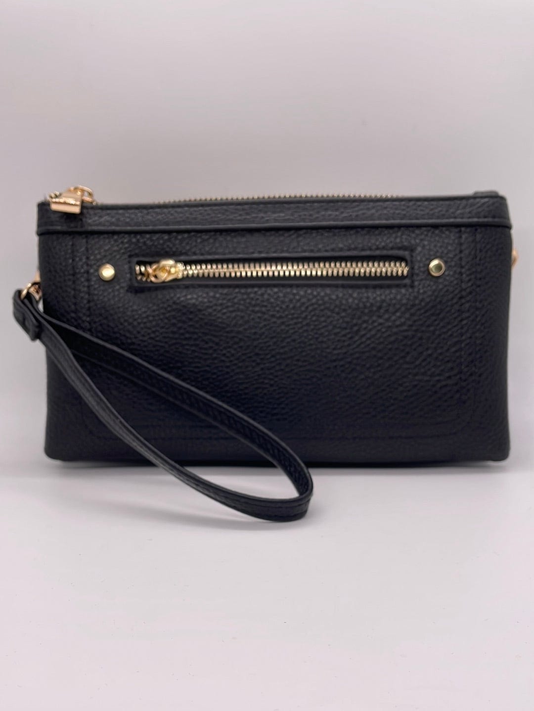 Black Wallet Purse with Shoulder Strap