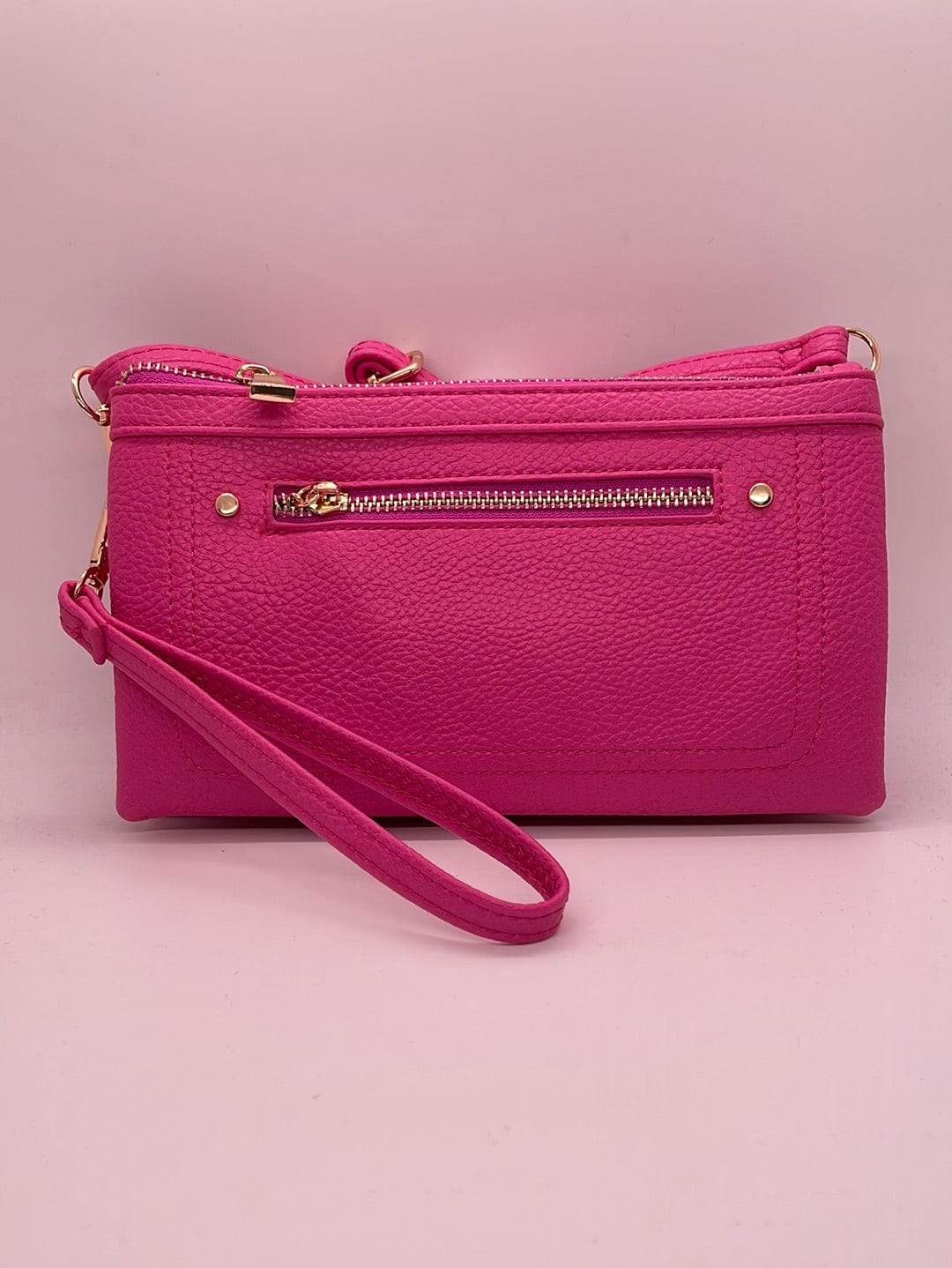 Hot Pink Wallet Purse with Shoulder Strap