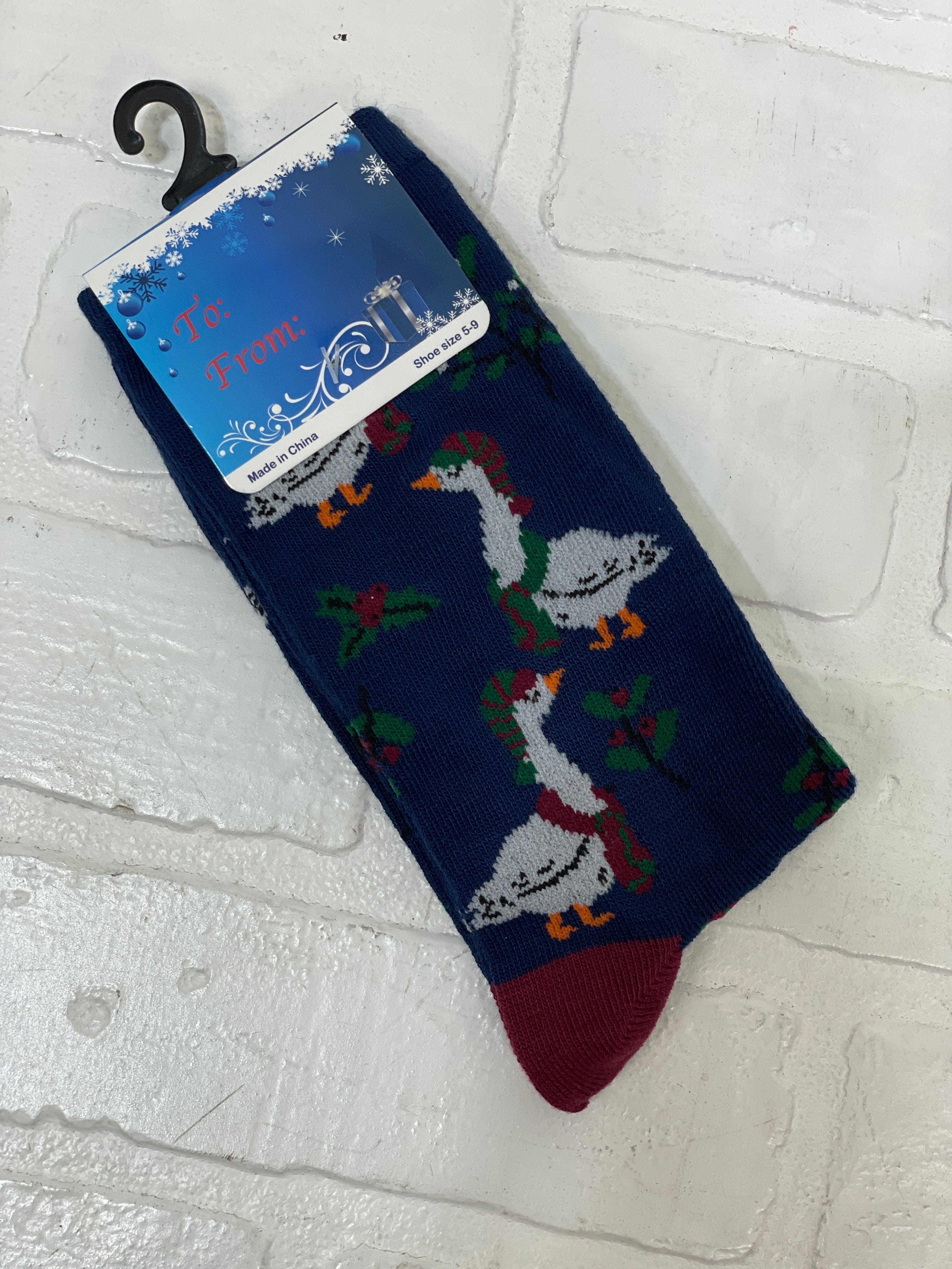 Navy Silly Goose Socks