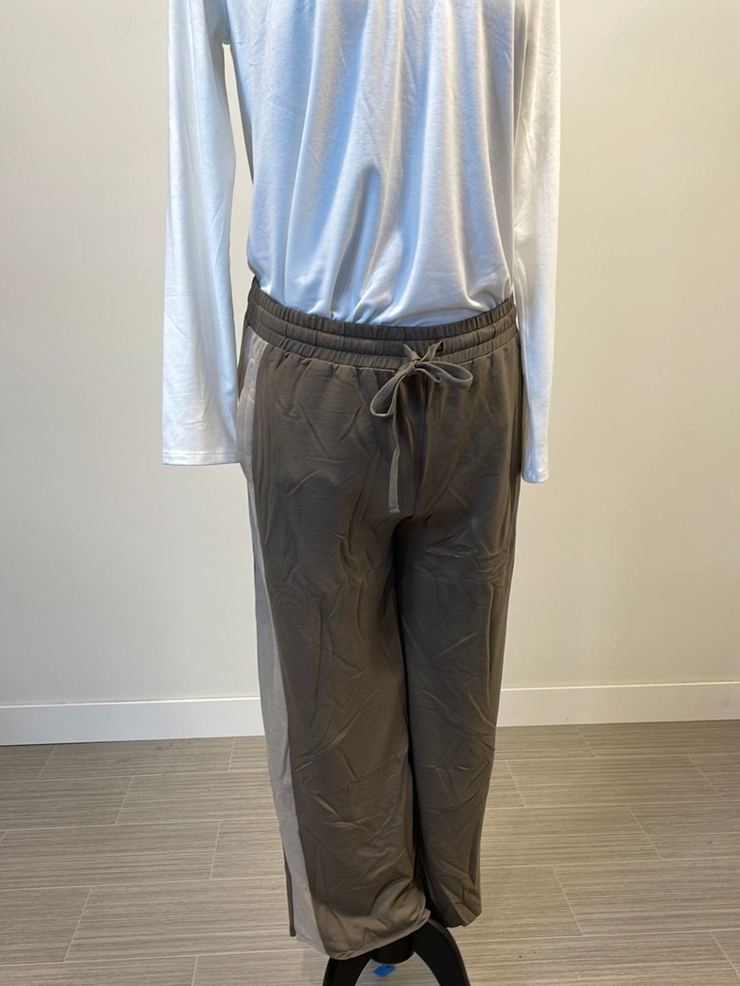 Olive Side Stripe Comfy Pant