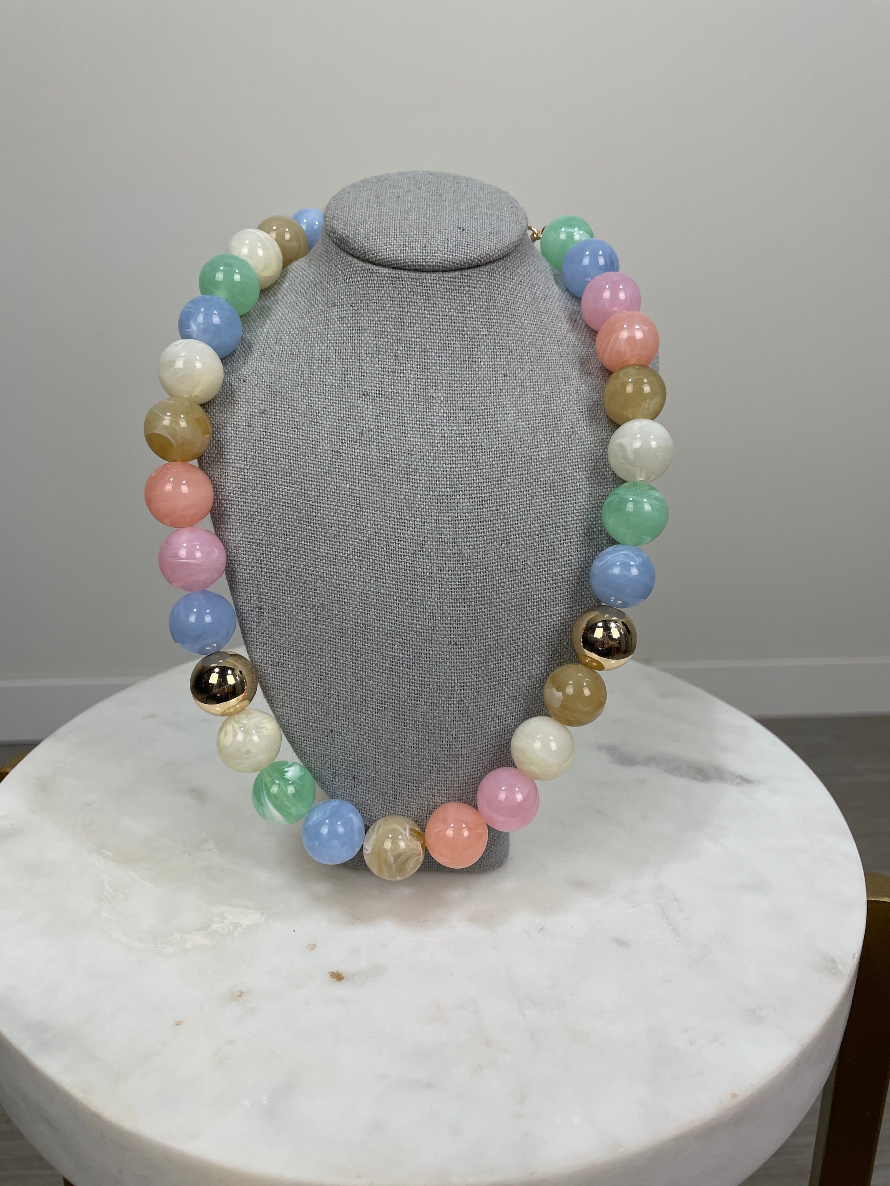 Pastel Multi Gum Ball Necklace