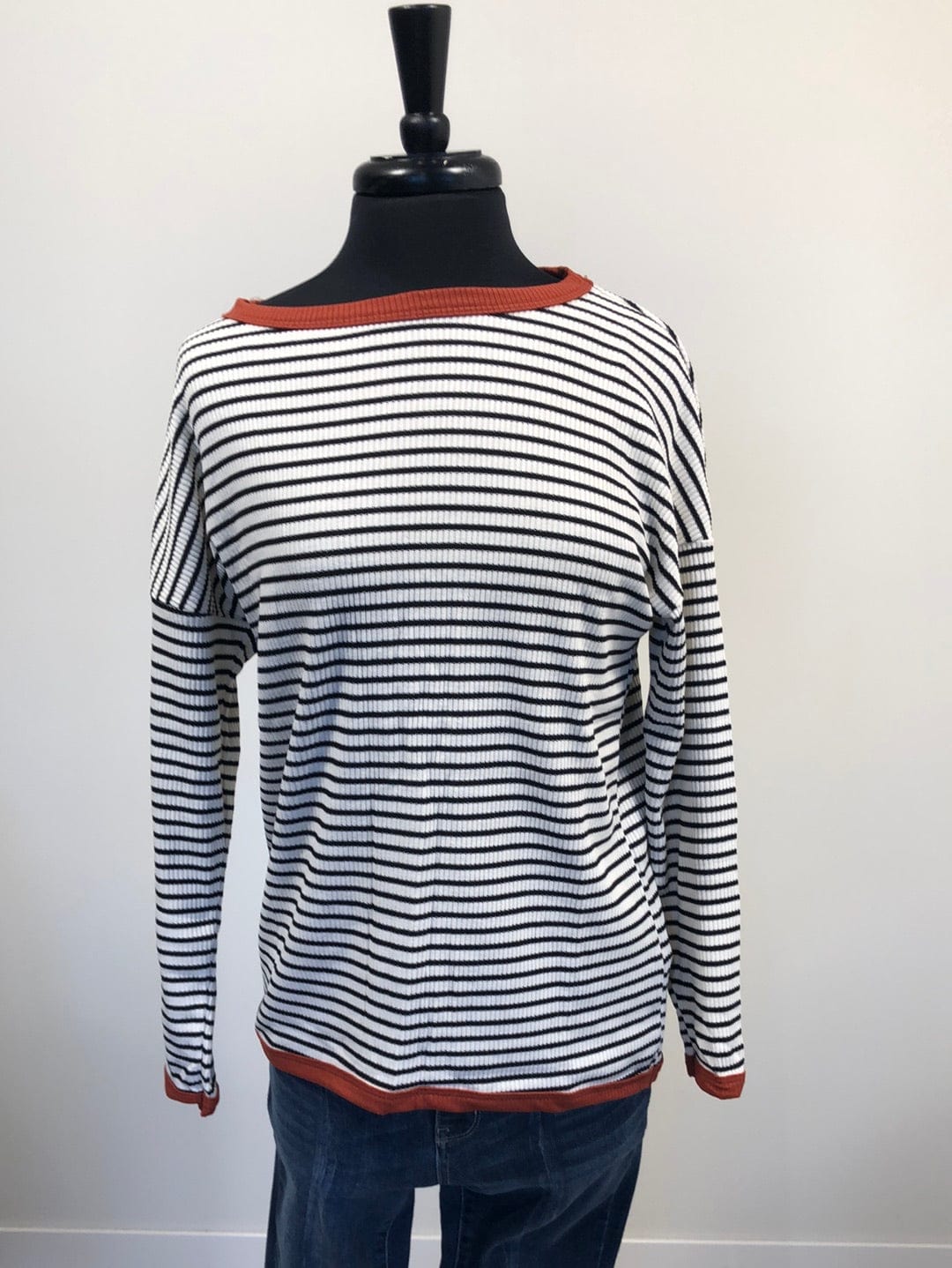Black & Ivory Stripe Longsleeve