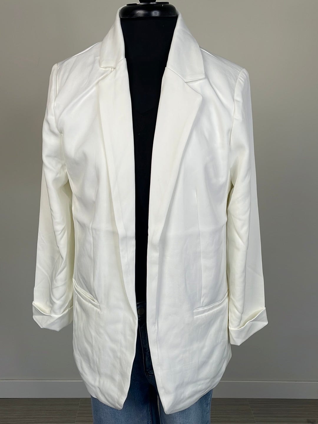 Ivory Woven Classic Blazer