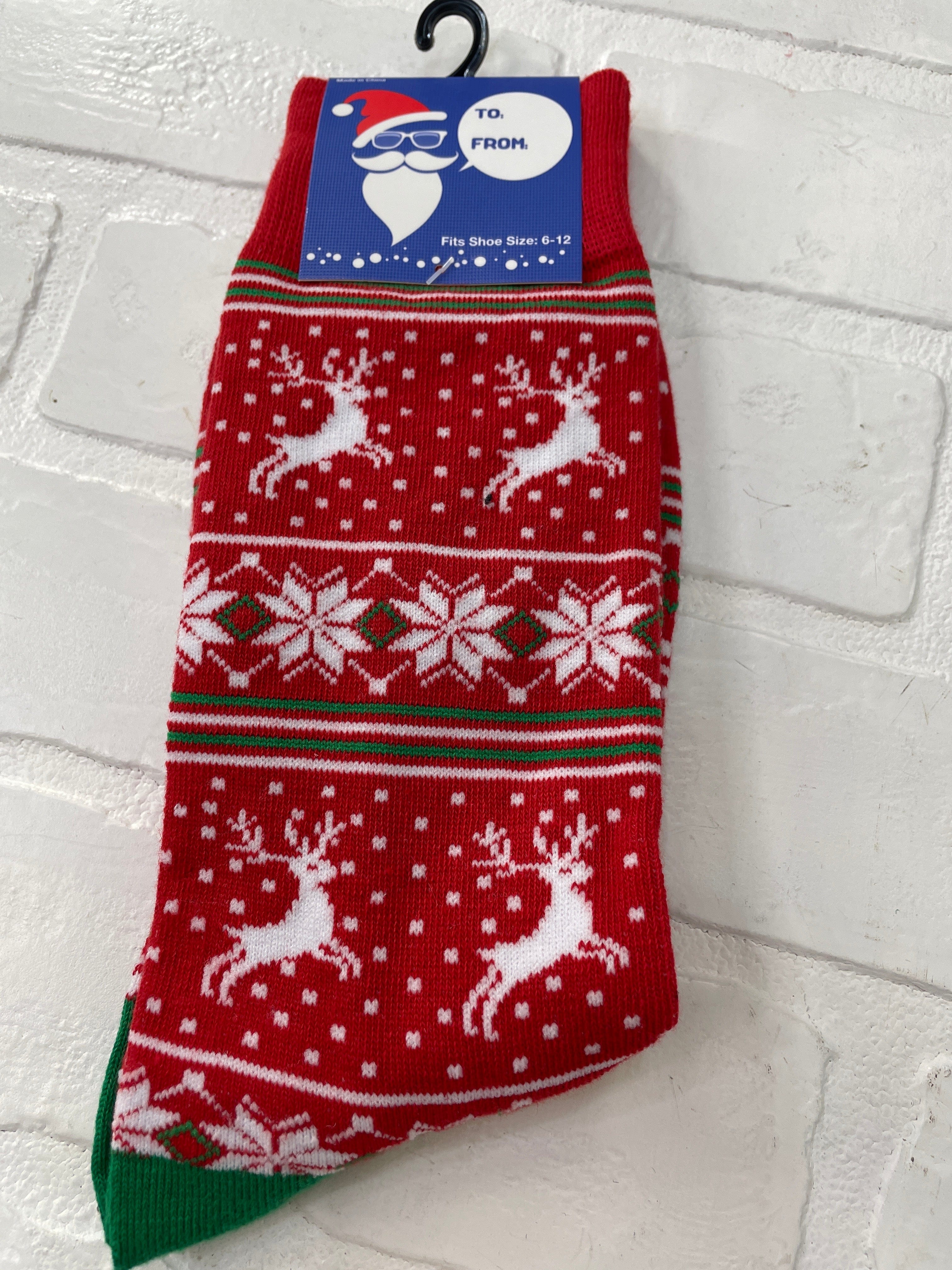 Men's Reindeer Red Socks