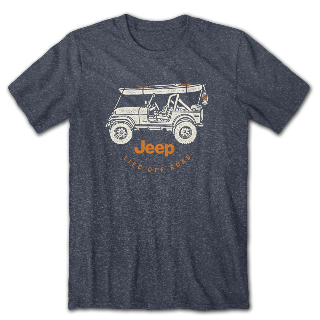 Heather Navy Jeep Kayak T-Shirt
