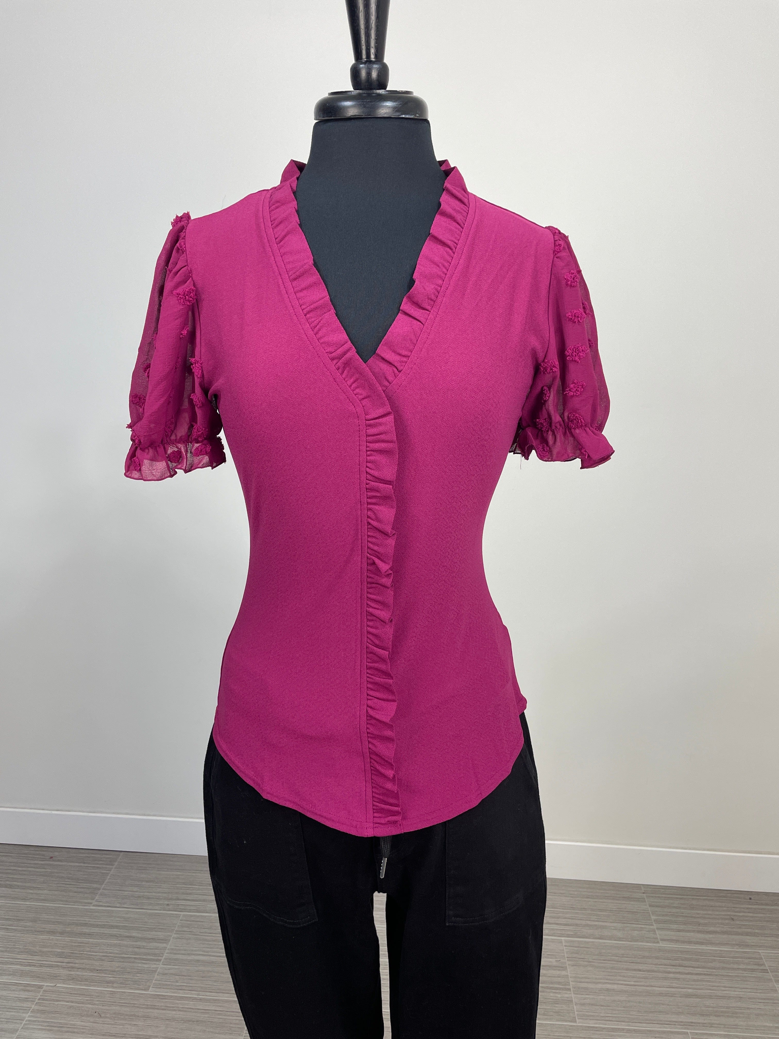 Berry Puff Sleeve Top