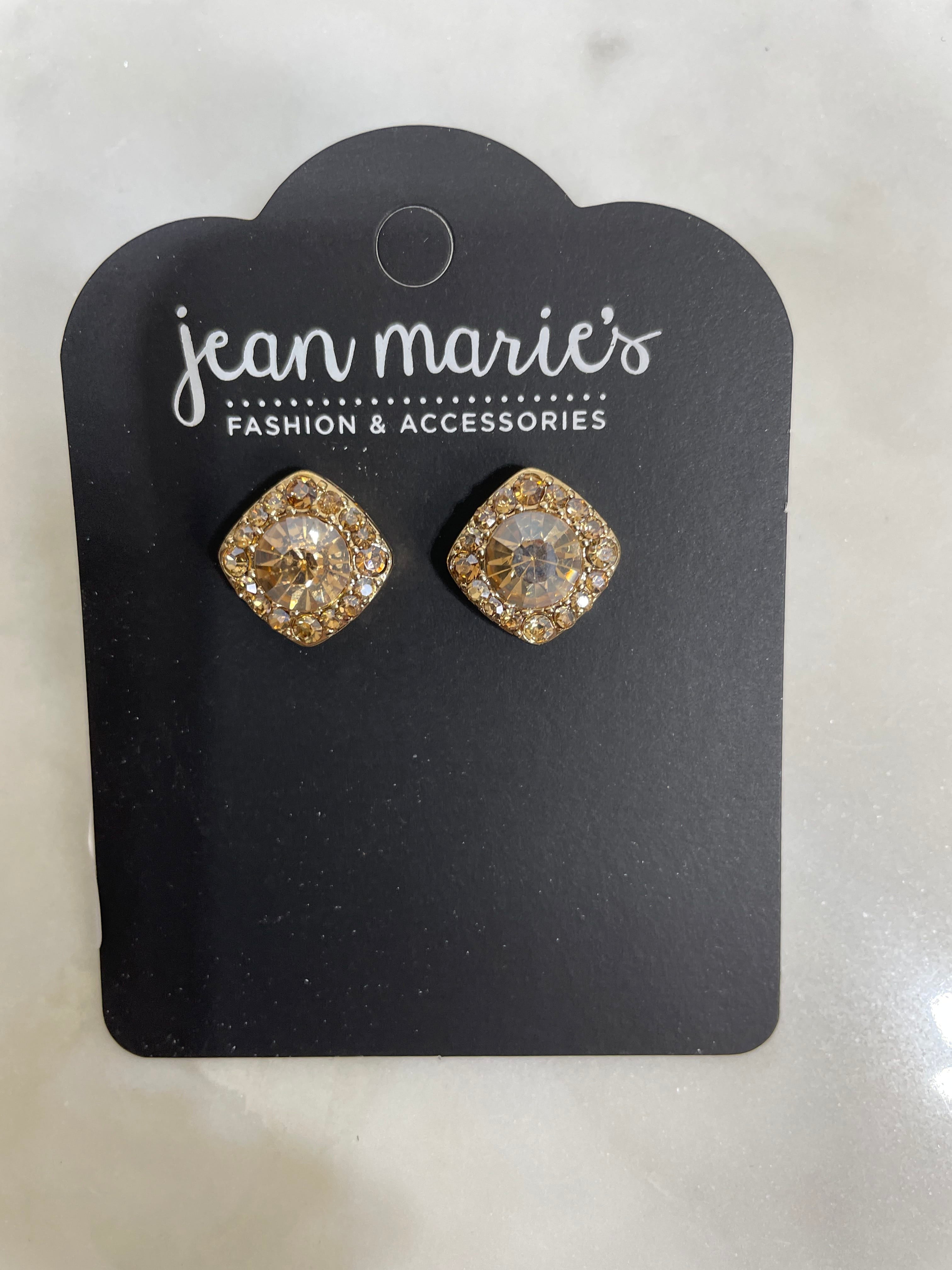 Golden Shadow Rhinestone Stud Earring