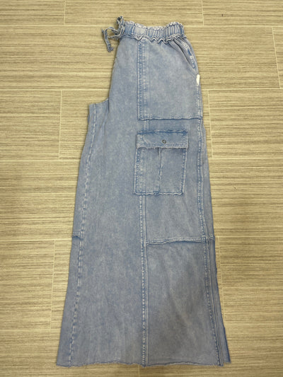 Cadet Blue Mineral Washed Terry Knit Pant