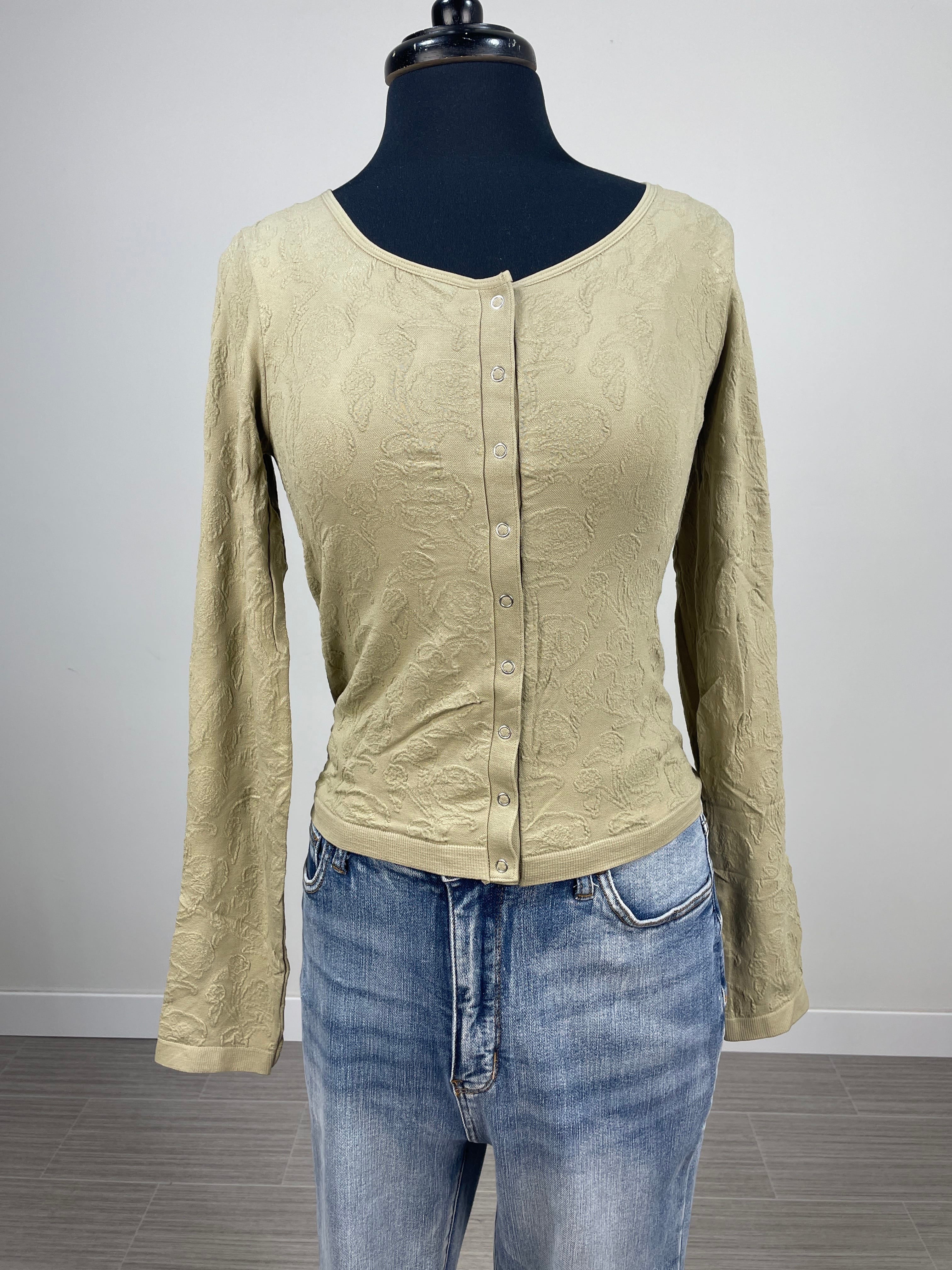 Olive Snap Cardigan