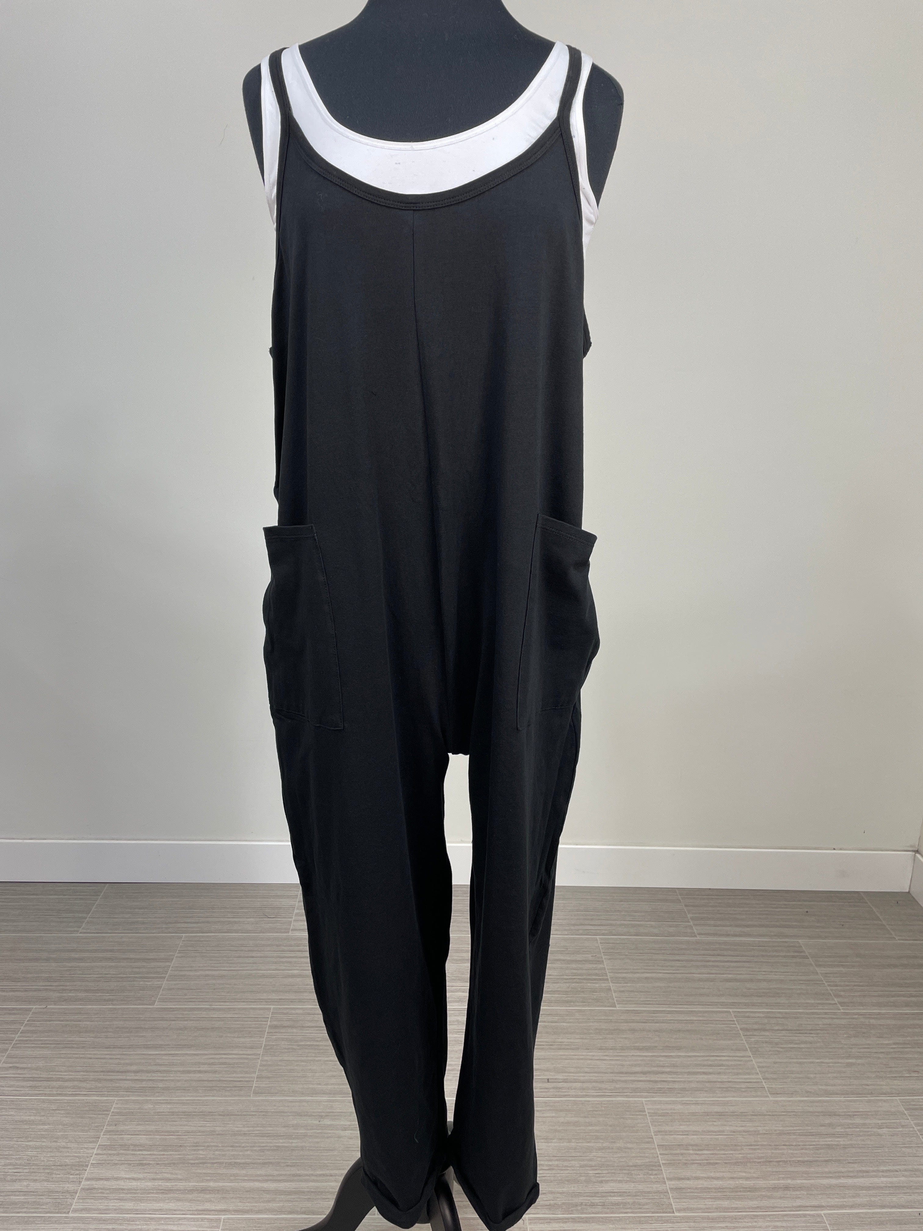 Black Pocketed Jumpsuit
