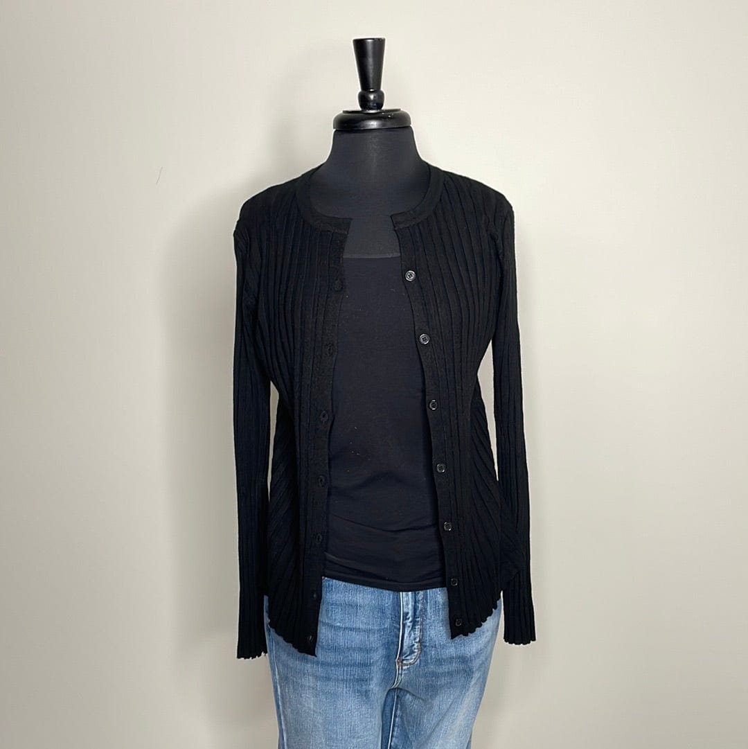 Classic Black Button Down Sweater