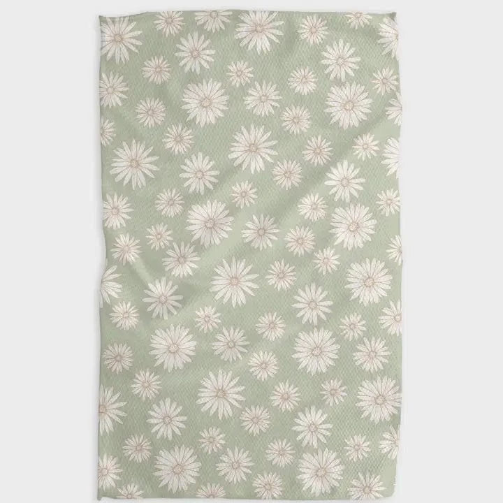 Geometry Daisy Days Neutral Tea Towel