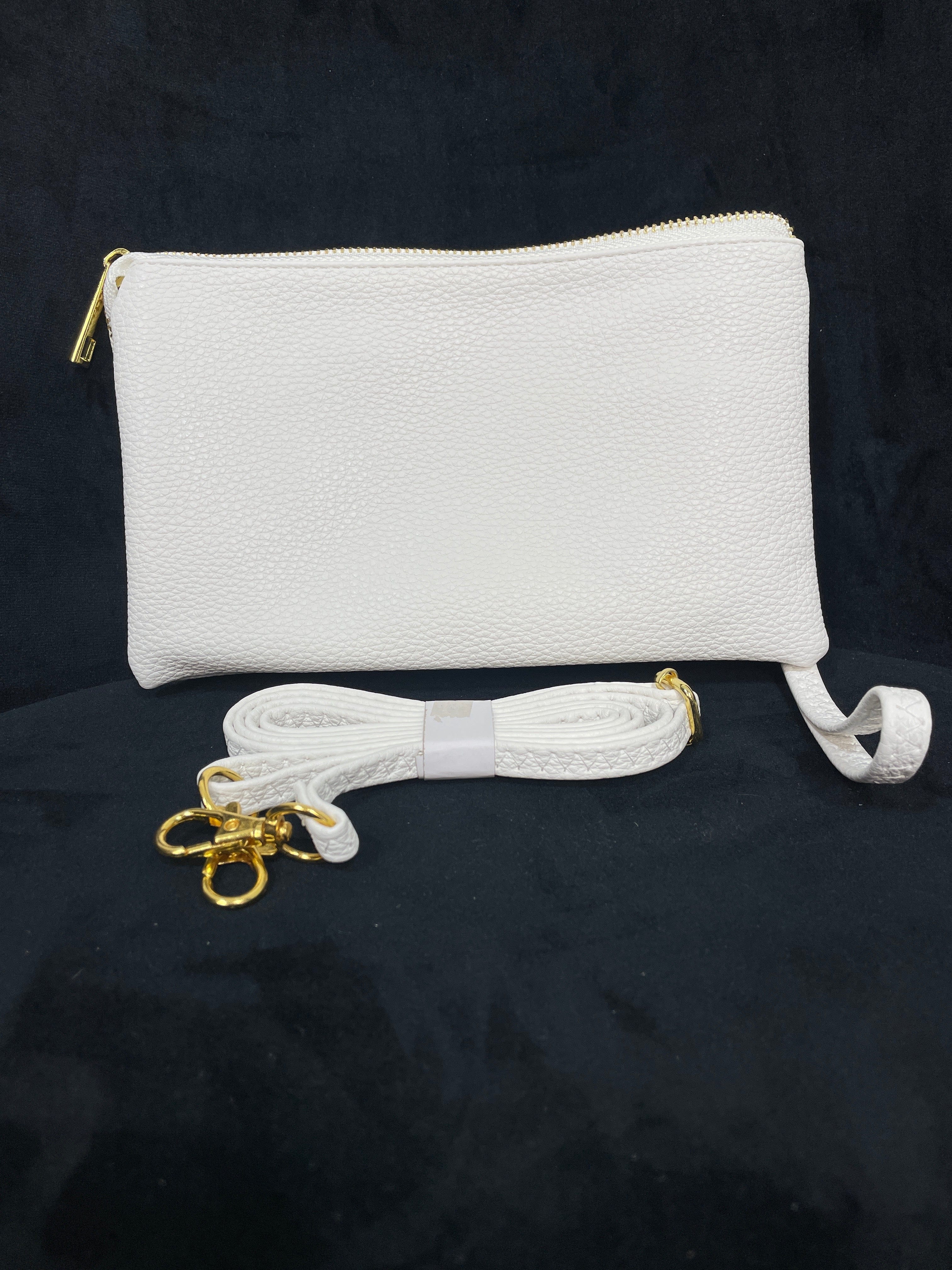 White Riley Crossbody Wristlet