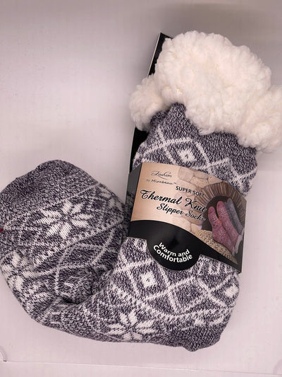 Fair Isle Snowflake Slipper Sock