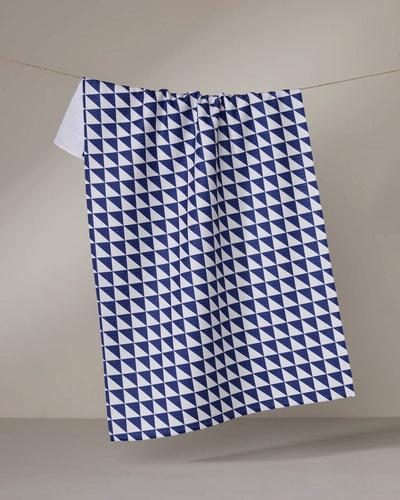 Geometry Blue Whirl Tea Towel