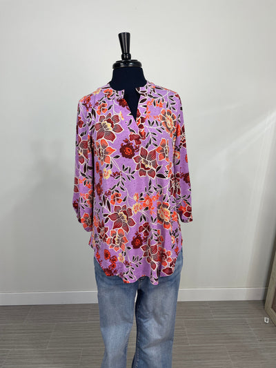 Lavender with Rust Floral Lizzy Top