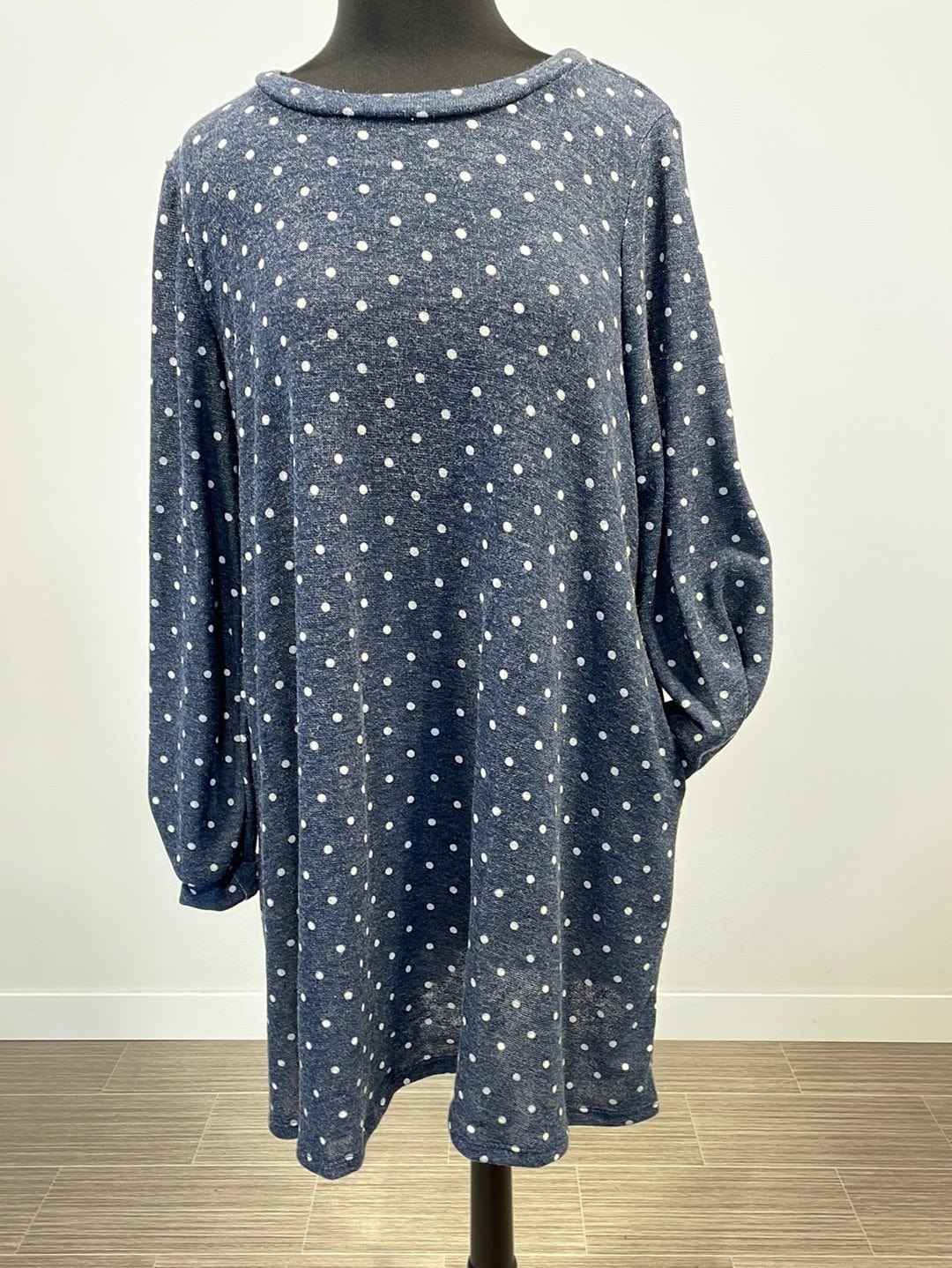 Navy Dots & Love A-Line Dress