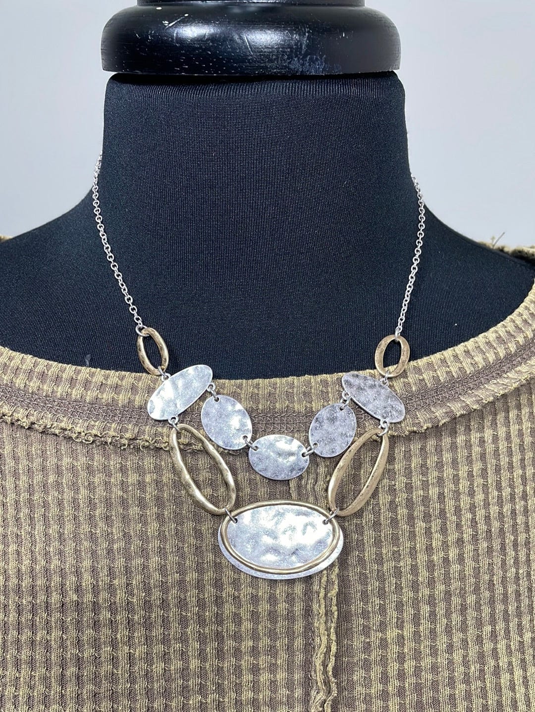 Silver Hammered Necklace