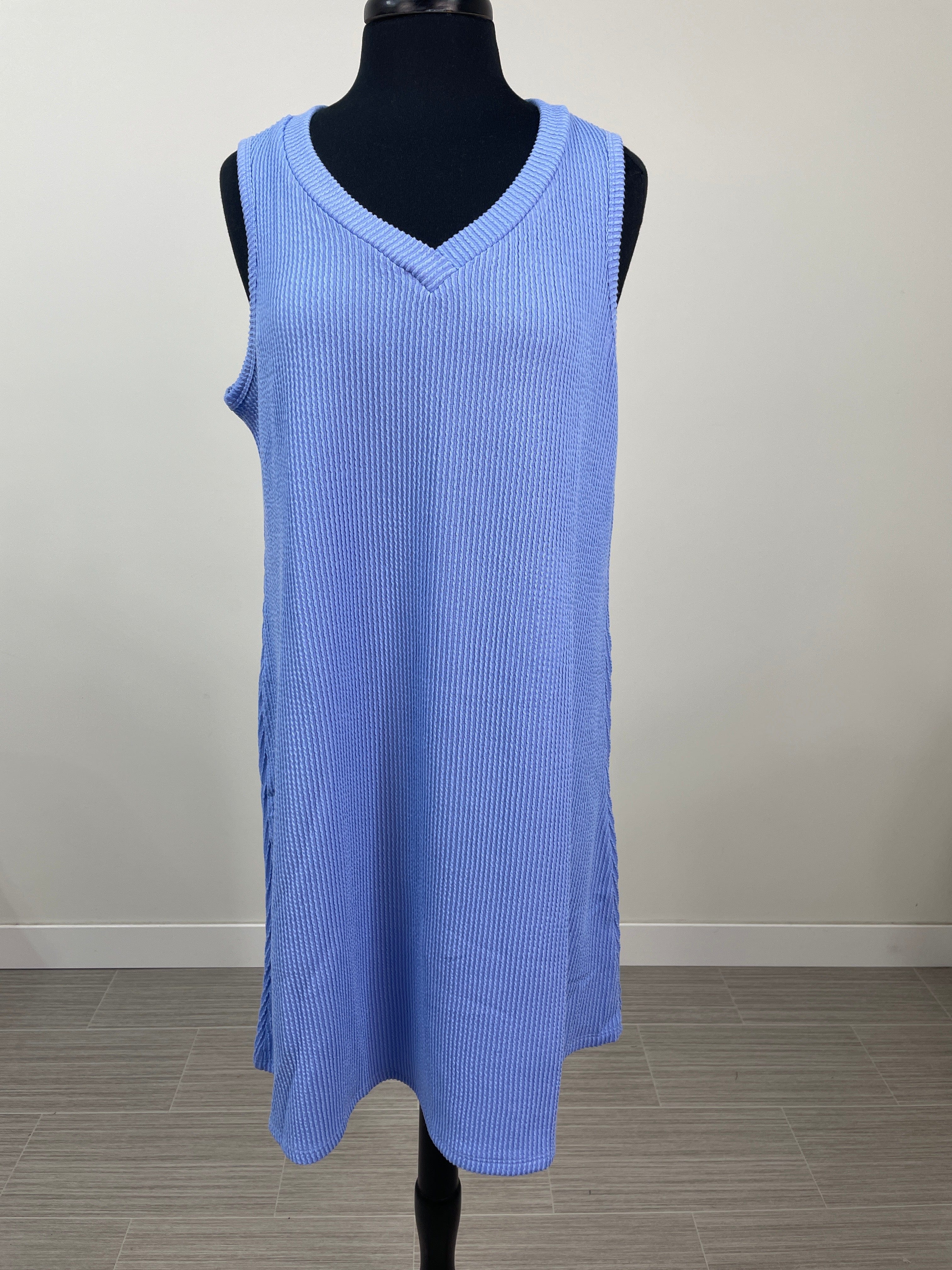 Periwinkle Ribbed Tank Dress