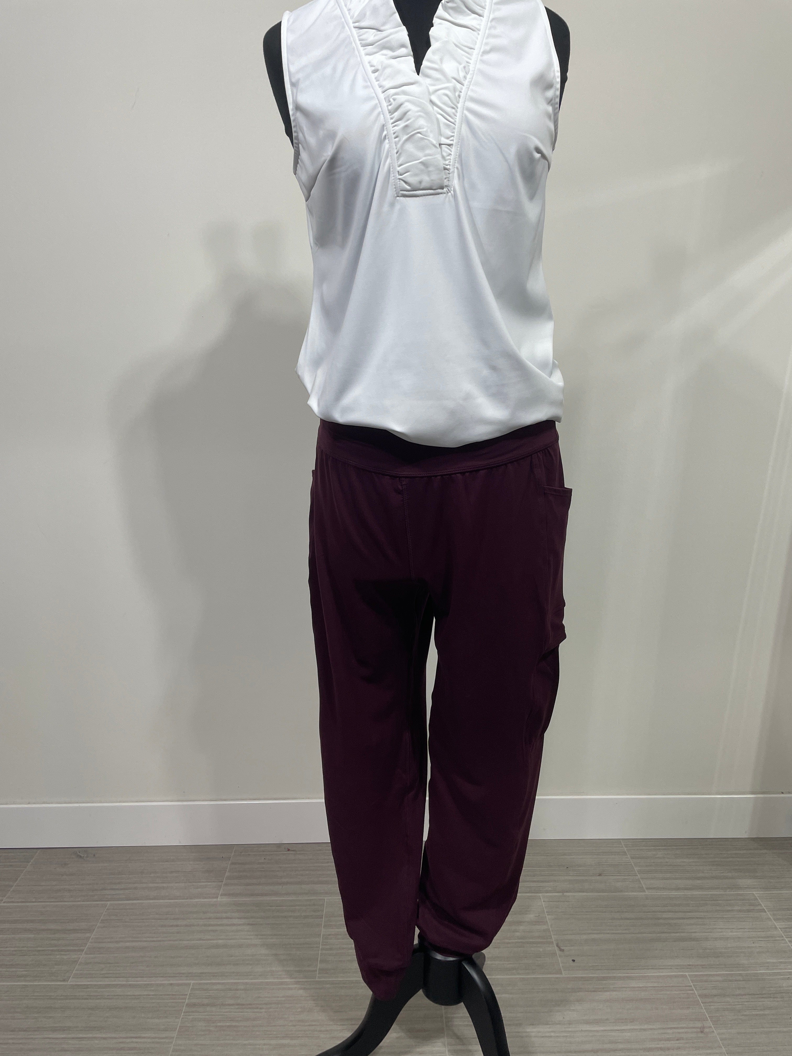 Burgundy Butter Fabric Jogger