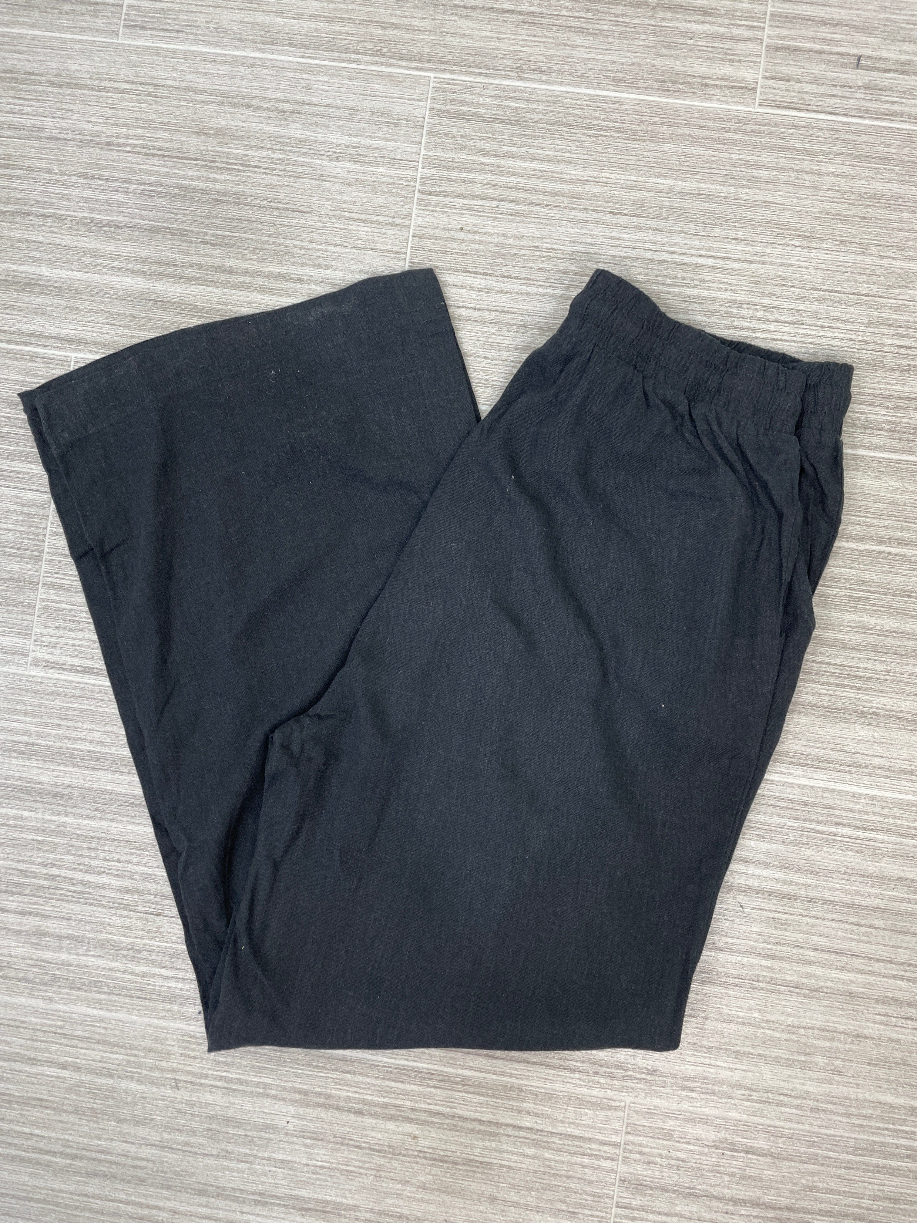 Black Linen Drawstring Pants