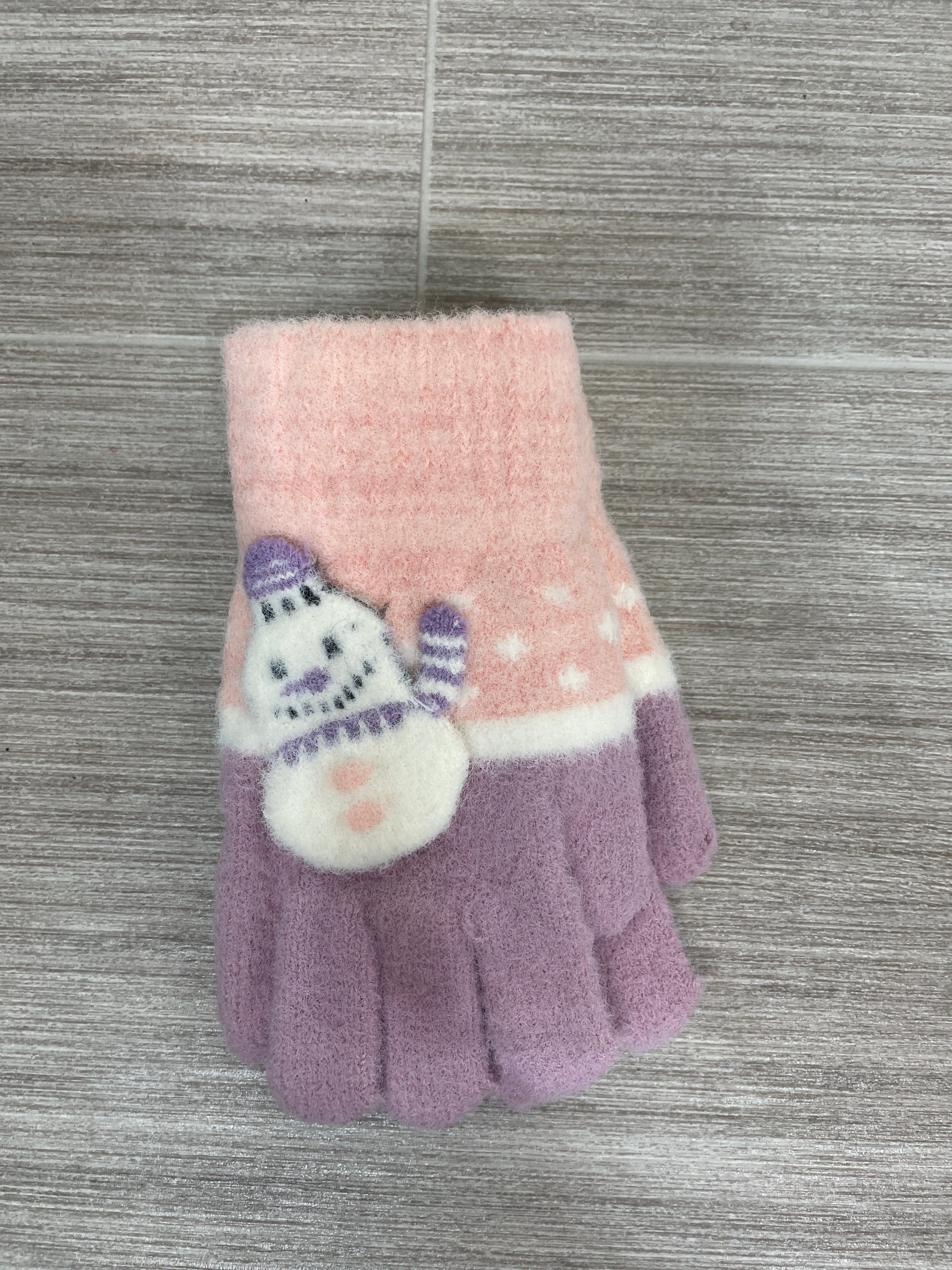 Kid's Pink & Purple Snowman Glove