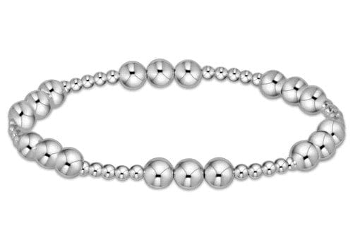 Classic Joy Pattern 6mm Bead Bracelet - Sterling